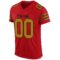 red_0017-2 Custom Red Old Gold-Black Mesh Authentic Football Jersey