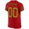 red_0017-3 Custom Red Old Gold-Black Mesh Authentic Football Jersey
