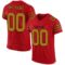 red_0017 Custom Red Old Gold-Black Mesh Authentic Football Jersey