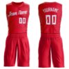 Custom Red White Round Neck Suit Basketball Jersey