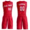 Custom Red White Round Neck Suit Basketball Jersey