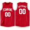 Custom Red White Round Neck Basketball Jersey
