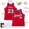Custom Red White-Royal Authentic Throwback Basketball Jersey
