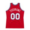 Custom Red White-Royal Authentic Throwback Basketball Jersey