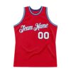 Custom Red White-Royal Authentic Throwback Basketball Jersey