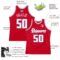 Custom Red White-Light Blue Authentic Throwback Basketball Jersey