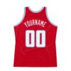 Custom Red White-Light Blue Authentic Throwback Basketball Jersey