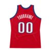 Custom Red White-Royal Authentic Throwback Basketball Jersey