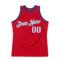 Custom Red White-Royal Authentic Throwback Basketball Jersey