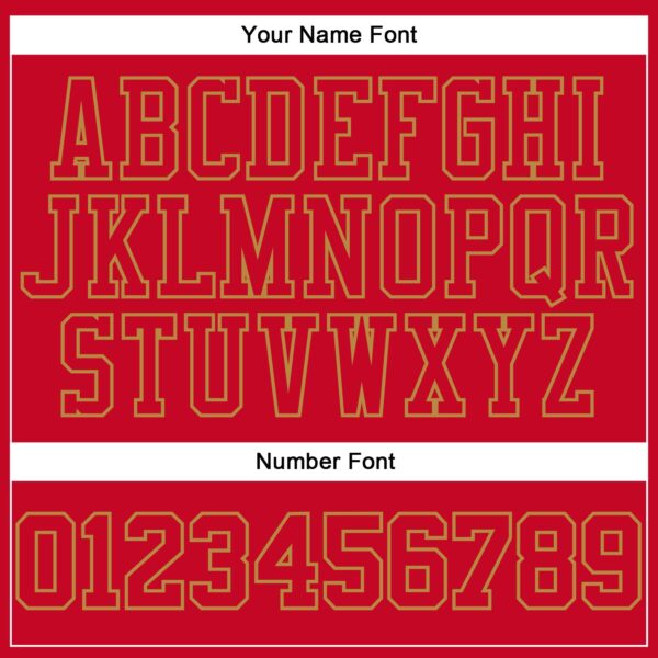 Custom Red Red-Old Gold Authentic Throwback Basketball Jersey