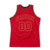 Custom Red Red-Old Gold Authentic Throwback Basketball Jersey
