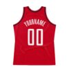 Custom Red White-Black Authentic Throwback Basketball Jersey