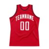 Custom Red White-Black Authentic Throwback Basketball Jersey