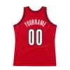 Custom Red White-Black Authentic Throwback Basketball Jersey