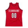 Custom Red White-Black Authentic Throwback Basketball Jersey