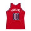Custom Red Navy-White Authentic Throwback Basketball Jersey