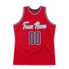 Custom Red Navy-White Authentic Throwback Basketball Jersey