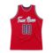 Custom Red Navy-White Authentic Throwback Basketball Jersey
