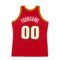 Custom Red White-Gold Authentic Throwback Basketball Jersey