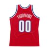 Custom Red White-Royal Authentic Throwback Basketball Jersey