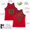 Custom Red Hunter Green-Neon Green Authentic Throwback Basketball Jersey