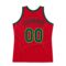 Custom Red Hunter Green-Neon Green Authentic Throwback Basketball Jersey