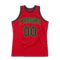 Custom Red Hunter Green-Neon Green Authentic Throwback Basketball Jersey