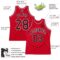 Custom Red Black-White Authentic Throwback Basketball Jersey