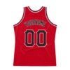 Custom Red Black-White Authentic Throwback Basketball Jersey