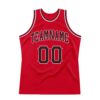 Custom Red Black-White Authentic Throwback Basketball Jersey