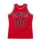 Custom Red Black-White Authentic Throwback Basketball Jersey