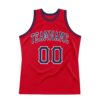 Custom Red Navy-White Authentic Throwback Basketball Jersey