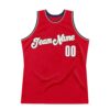 Custom Red White-Navy Authentic Throwback Basketball Jersey