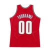 Custom Red White-Navy Authentic Throwback Basketball Jersey