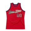 Custom Red Vintage USA Flag-Black Authentic Throwback Basketball Jersey