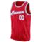 Custom Red White Pinstripe White-Light Blue Authentic Basketball Jersey