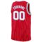 Custom Red White Pinstripe White-Light Blue Authentic Basketball Jersey
