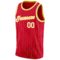 Custom Red White Pinstripe White-Gold Authentic Basketball Jersey