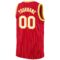 Custom Red White Pinstripe White-Gold Authentic Basketball Jersey