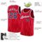 Custom Red White Pinstripe Navy-White Authentic Basketball Jersey
