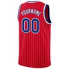 Custom Red White Pinstripe Royal-White Authentic Basketball Jersey