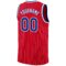 Custom Red White Pinstripe Royal-White Authentic Basketball Jersey