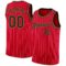 Custom Red White Pinstripe Black-Old Gold Authentic Basketball Jersey