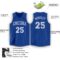 Custom Royal White V-Neck Basketball Jersey