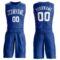 Custom Royal White Round Neck Suit Basketball Jersey
