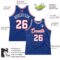 Custom Royal White-Red Authentic Throwback Basketball Jersey