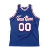 Custom Royal White-Red Authentic Throwback Basketball Jersey