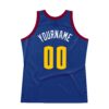 Custom Royal Gold-Maroon Authentic Throwback Basketball Jersey