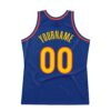 Custom Royal Gold-Orange Authentic Throwback Basketball Jersey
