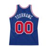 Custom Royal Red-White Authentic Throwback Basketball Jersey